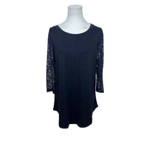Koitmy Black Lace Sleeve Womens Blouse Comfortable Elegant Design Size L - New - Picture 1 of 9